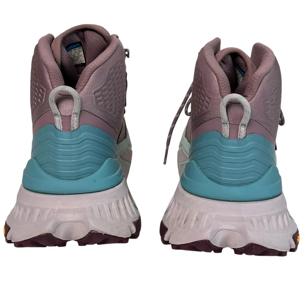 HOKA One One TenNine‎ GTX Womens Hiking Boots Trail Vibram Lug Mauve Teal 9.5